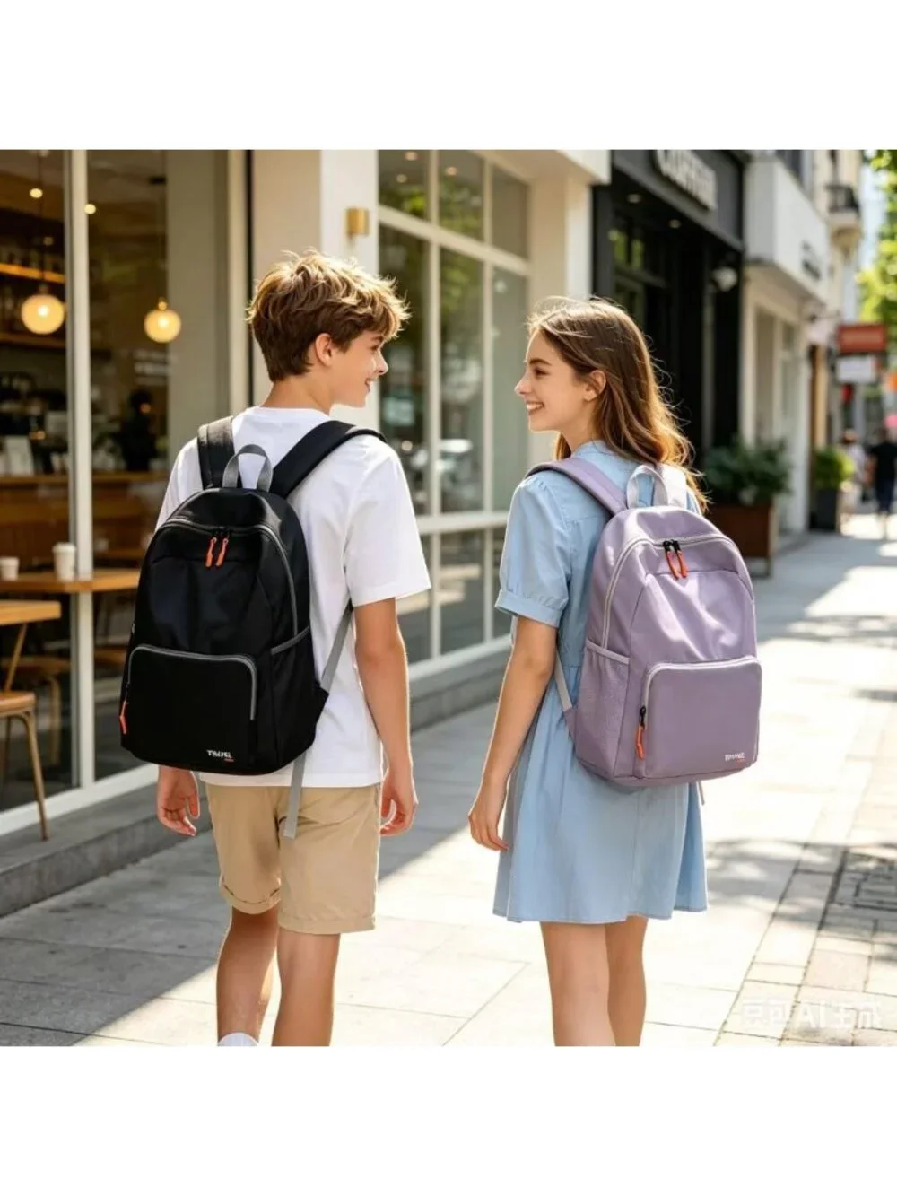 Stylish Black Day Travel Backpack with Front Pocket & Zipper - Perfect for